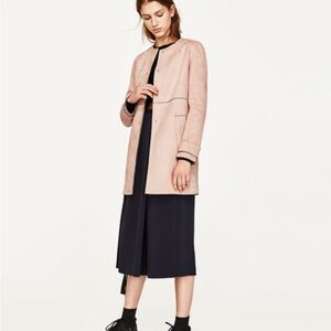 Zara Pink Suede Coat